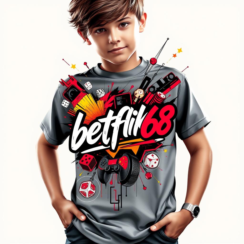 Kids Premium Short Sleeve Gaming T-Shirt 'betflik68'